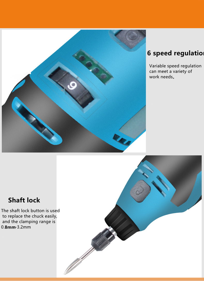 TOOLSMFG 12V Cordless Variable Speed Electric Rotary Tool
