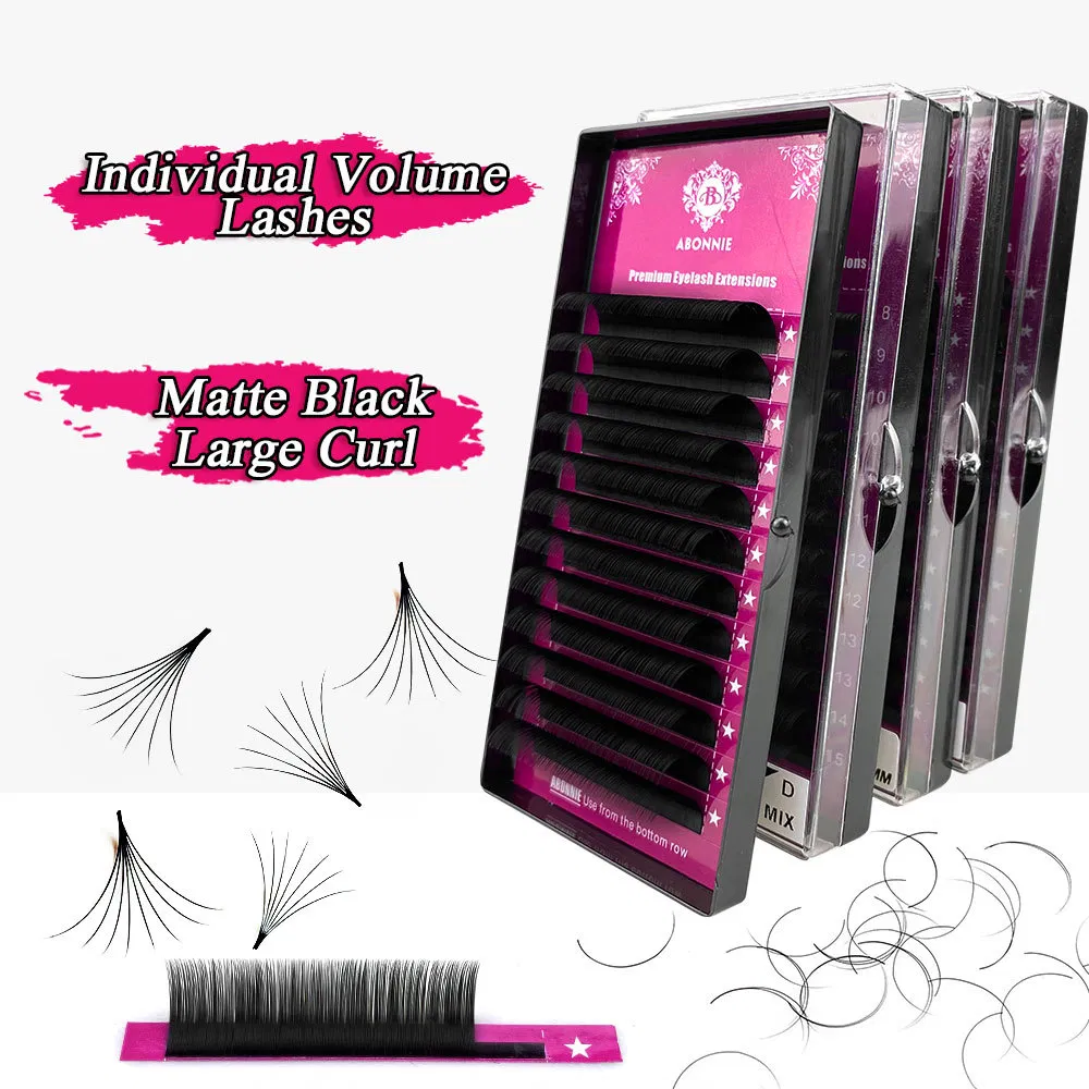 0.05 Cc 8mm-25mm Custom Eyelash Extension Classic Velvet Dark Matte Black Eyelashes