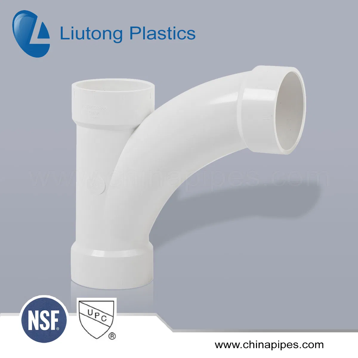 Plastic UPVC/PVC Wye-Tee with White Colour in ASTM-D-2665 Standard