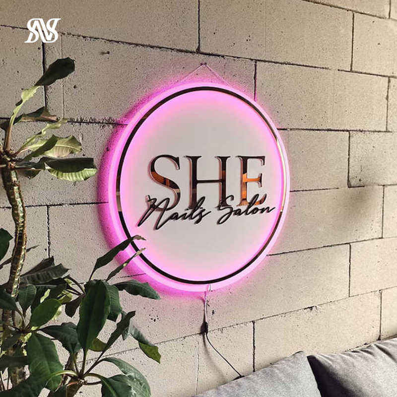 Индивидуальное акриловое зеркало с 3D логотипом для бизнеса