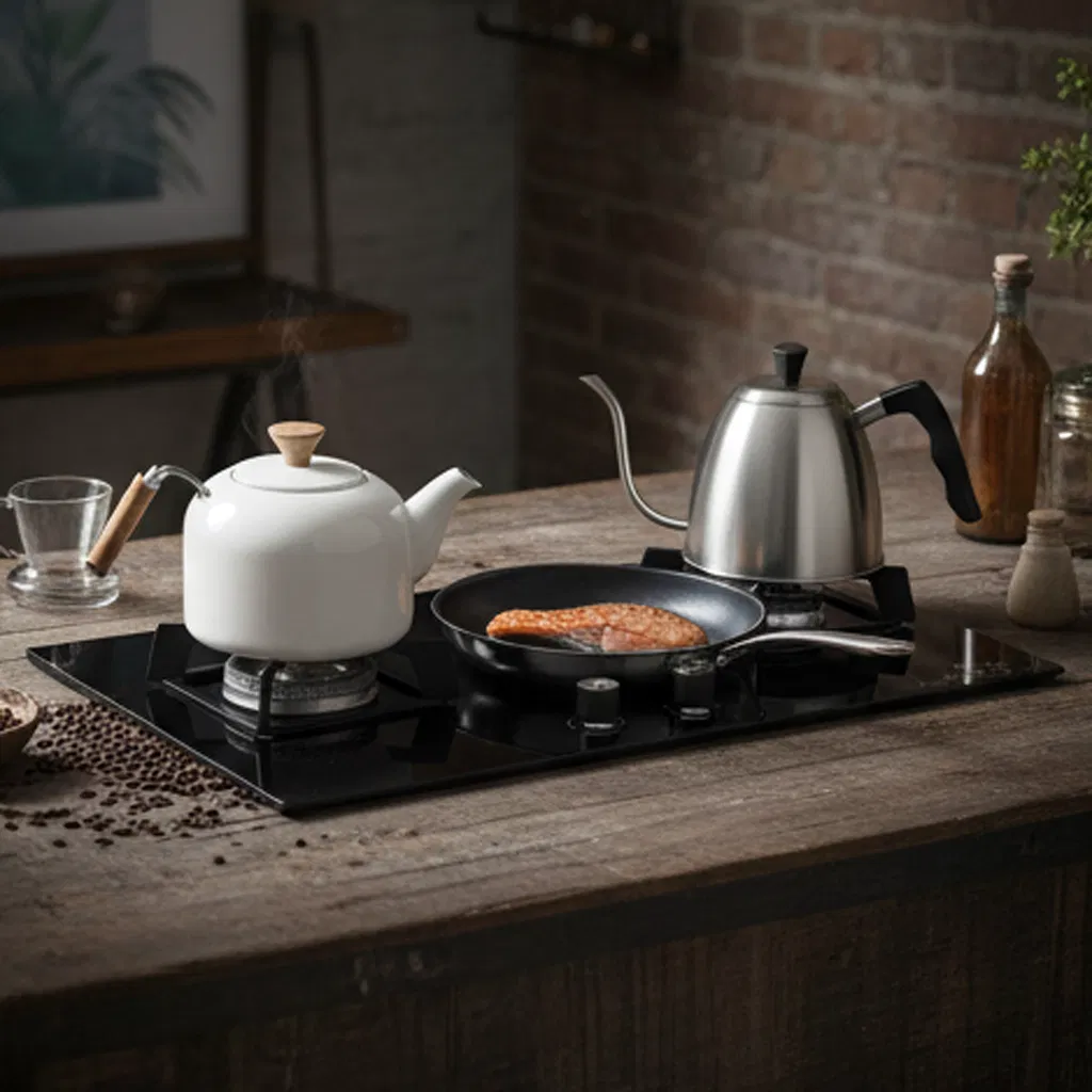 Stylish Gas Burner Kitchen Appliance with Exclusive Straight-Edged Design