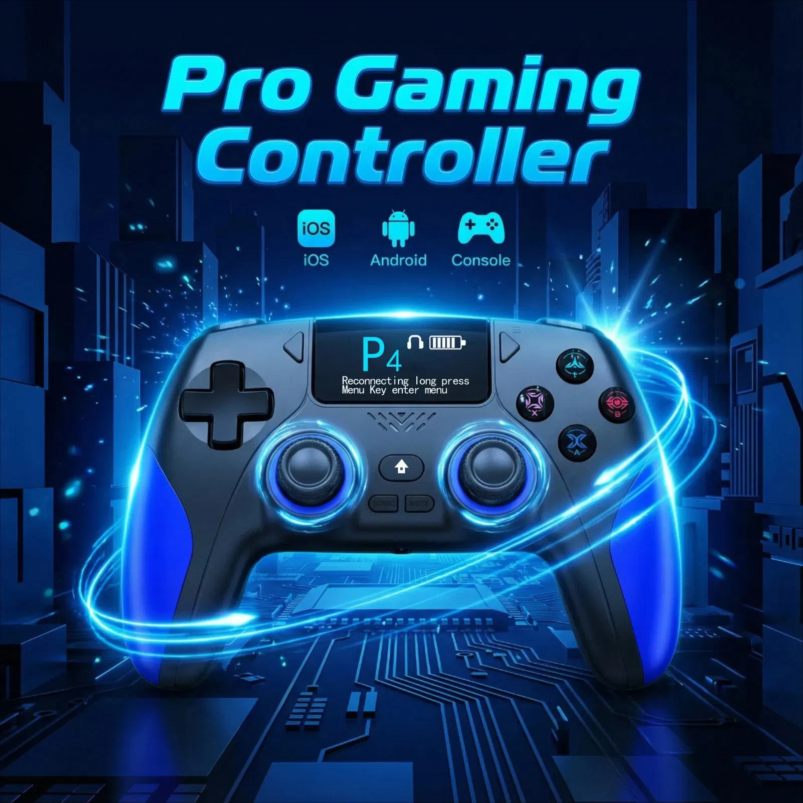 Беспроводной геймпад с джойстиками для PS4, iOS, Switch