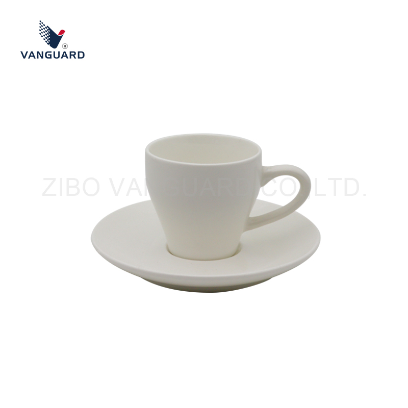 Набор чашка с блюдцем белый, 115 мл, с логотипом