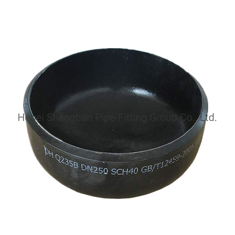 ASME B16.9 Mss Sp 75 8 Inch 4 Inch DN100 Seamless/Welded Sgp P265gh A234 Wpb Ms Mild Reducing Reducer Equal Bend Cap Tee Elbow Carbon Black Steel Pipe Cap