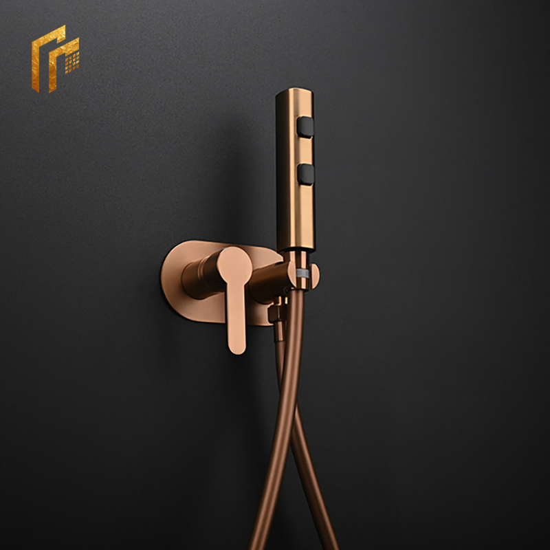 Factory Direct Best Price Toilet Rose Gold Hot and Cold Handheld Hand Held Wall Mounted Copper Brass Douche Spray Bidet Sprayer for Toilet