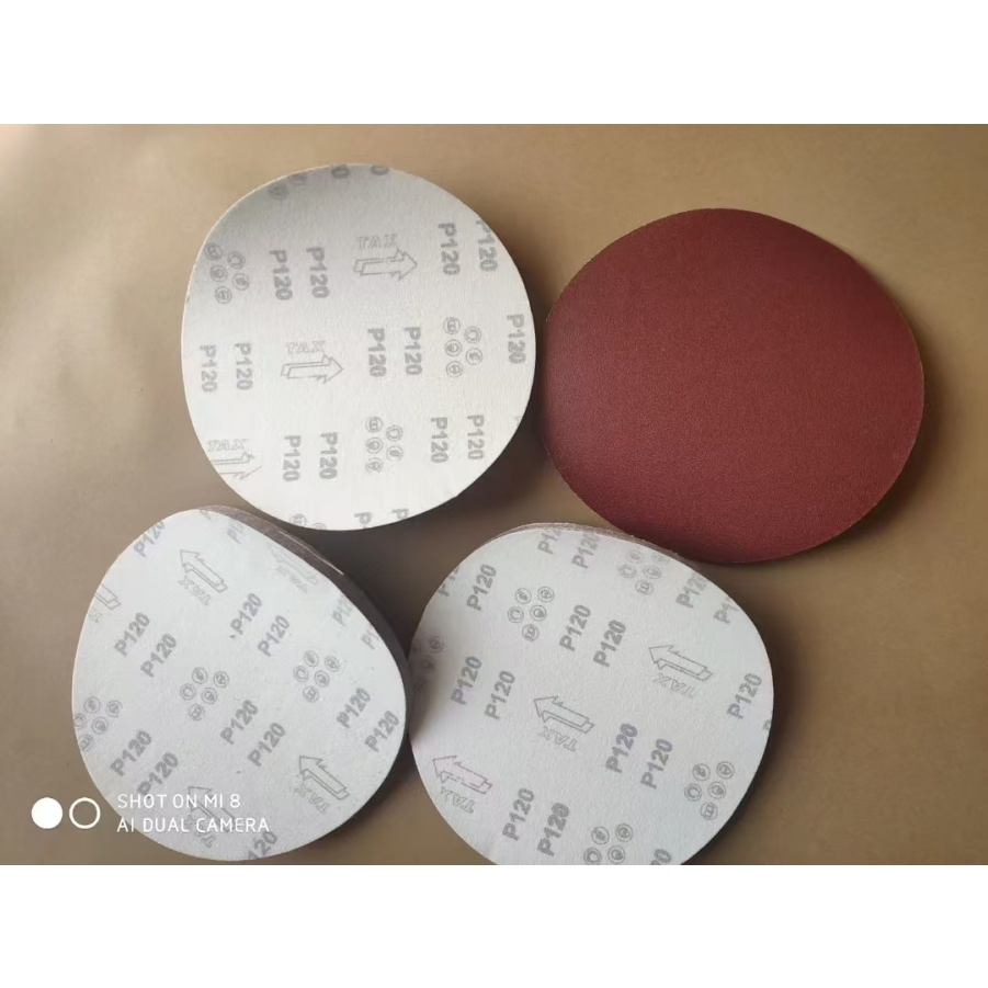 Hook and Loop Grinding Disc Polishing Sanding Paper Aluminum Oxide Red Sandpaper Abrasive Sand Paper