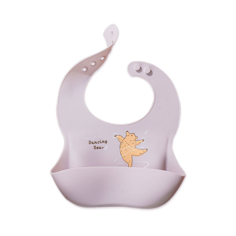 Hot Selling Food Grade Soft Waterproof Silicone Baby Bib with Food Catcher