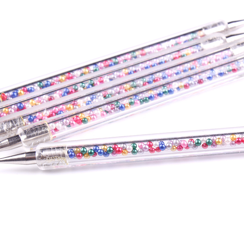 Salon Pearl Pole Double Head Point Diamond Nail Art Dotting Nail Brush