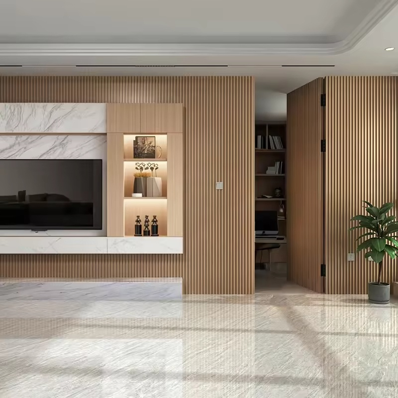 Install Flexibly Interior Hidden Partition Sound Insulation Invisible Frameless Grilled Solid Wooden Door