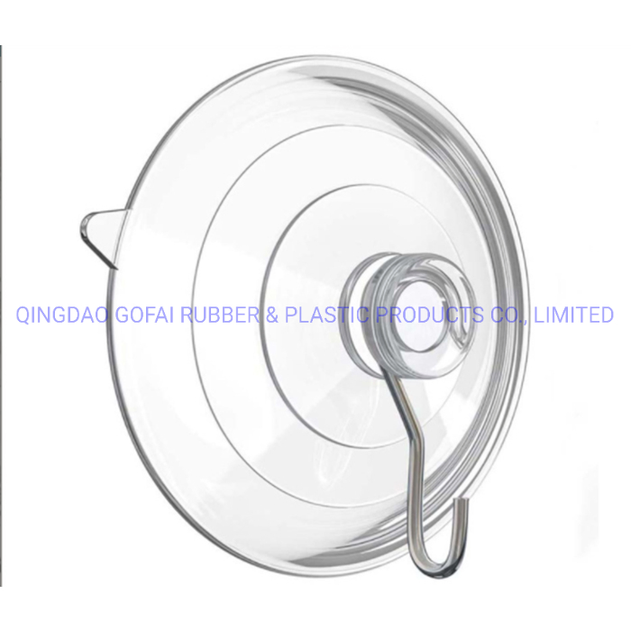 Environmental 60mm Transparent PVC Suction Cup Mushroom Head Strong Sucker for Glass