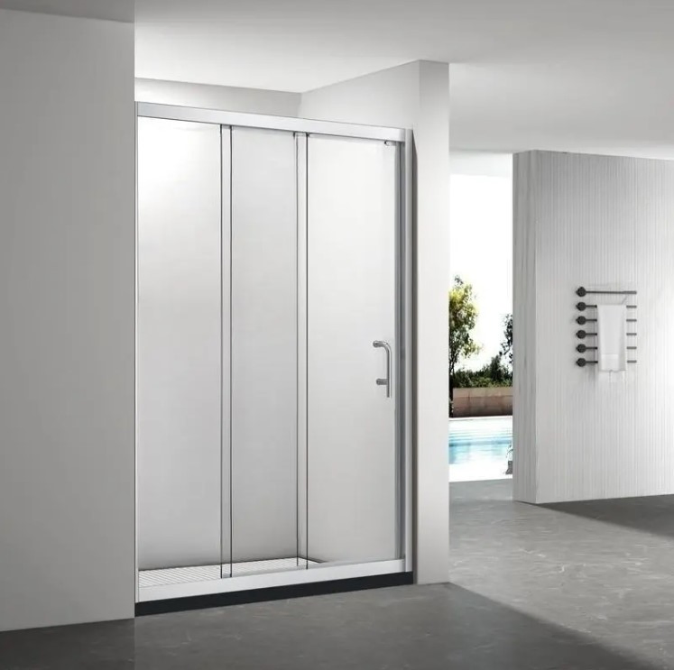 Modern Bathroom Aluminium Frame 3 Pieces Sliding Shower Glass Door