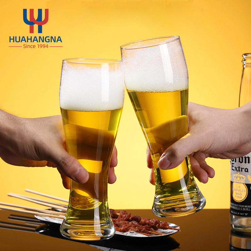 Huahang Wholesale Custom Logo 16oz 480ml Water Drinking Cup Glass Ware Mug Juice Pilsner Pint Beer Glass for Bar Restaurant Event