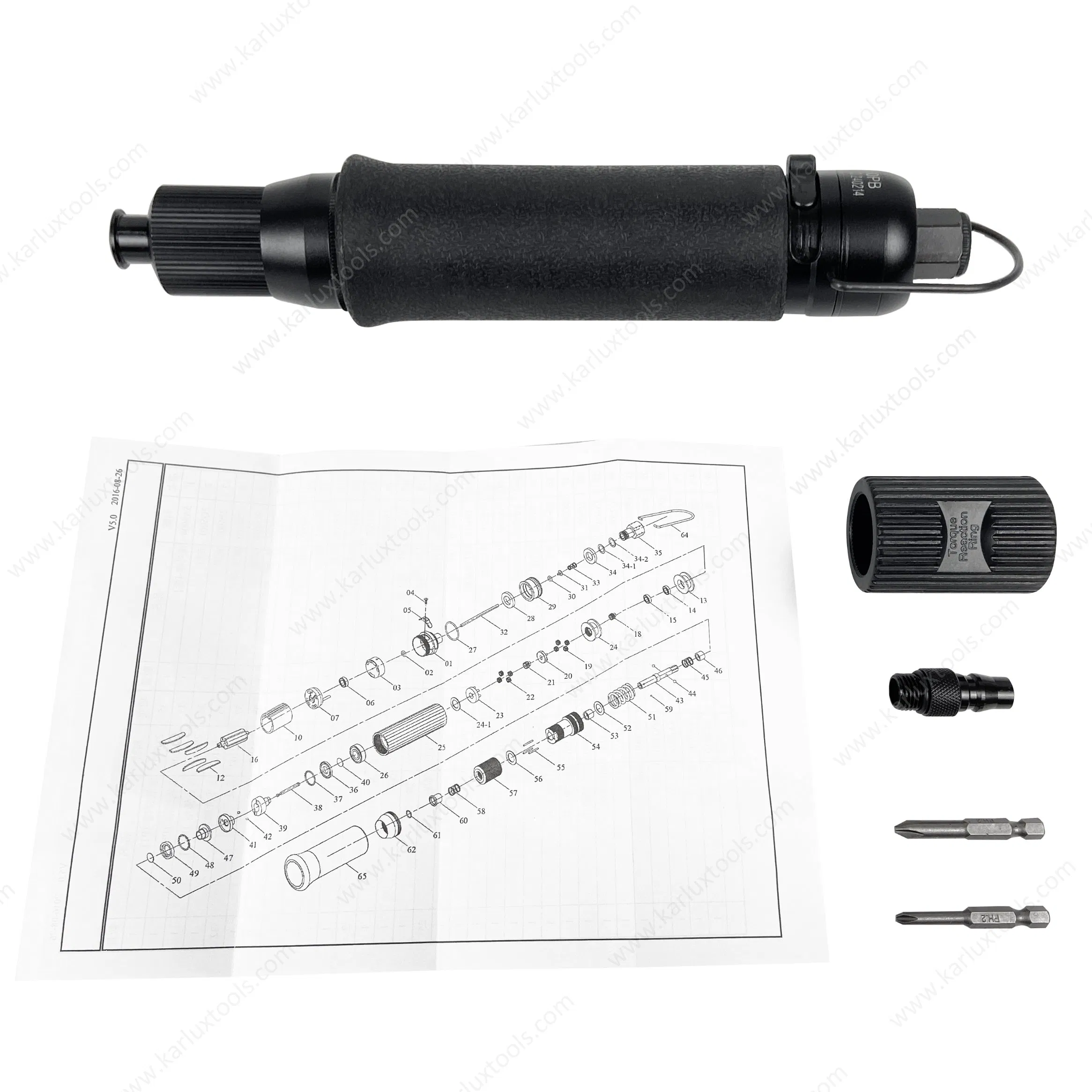 550rpm Torque Range 15-95kgf-Cm Straight Assembly Industry Push Start Shut off Pneumatic Auto Air Shut off Screwdriver
