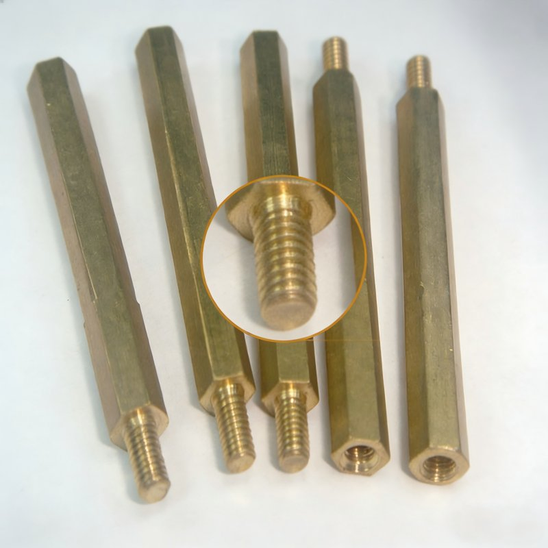 Durable Hexagonal Socket Copper Column with Threaded Design for Enhanced Stability