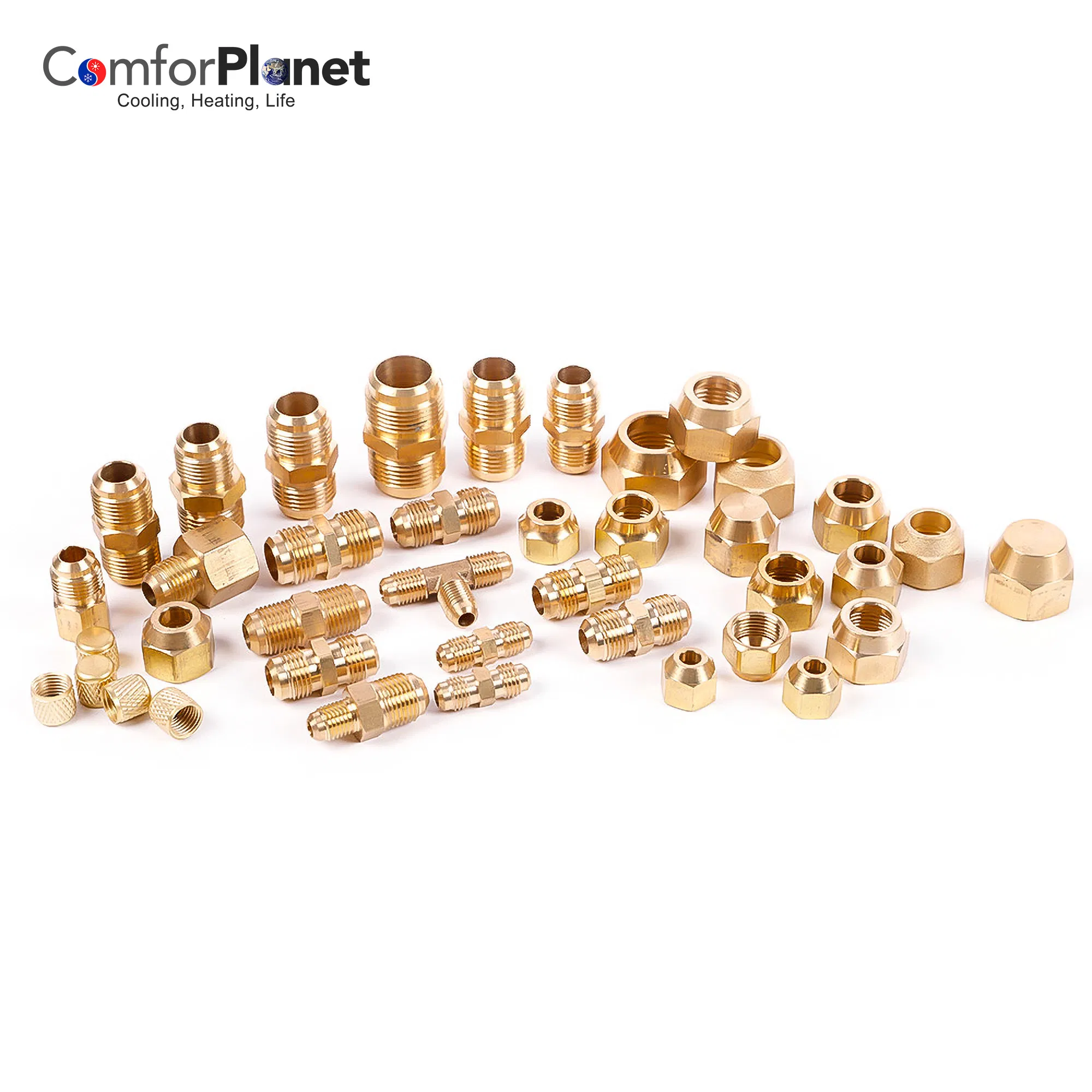 Factory Price HVAC Brass Fittings Flare Short Nut Refrigeration Brass Nut Brass Fitting for Air Conditioning System