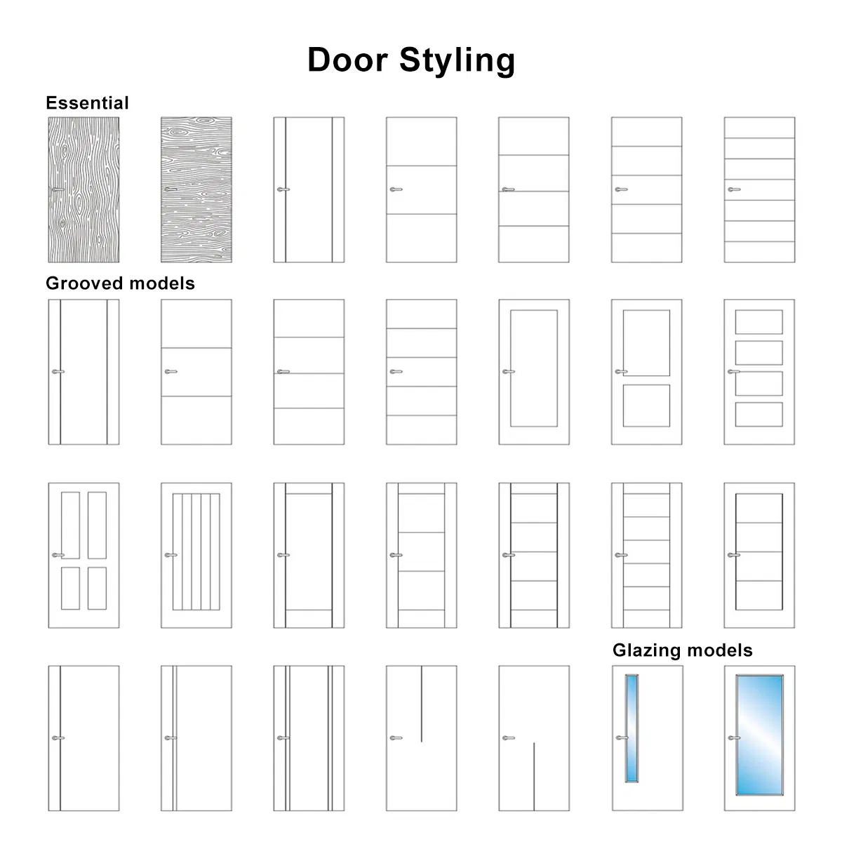 Villa Entrance Solid Wood Door with Side Lite Grand Design