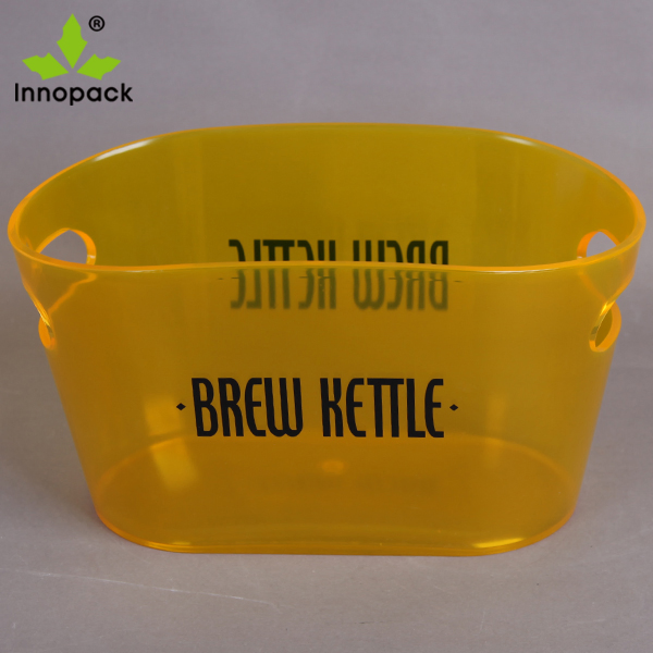 12liter Yellow Clear Ice Bucket Made of Material for Beer