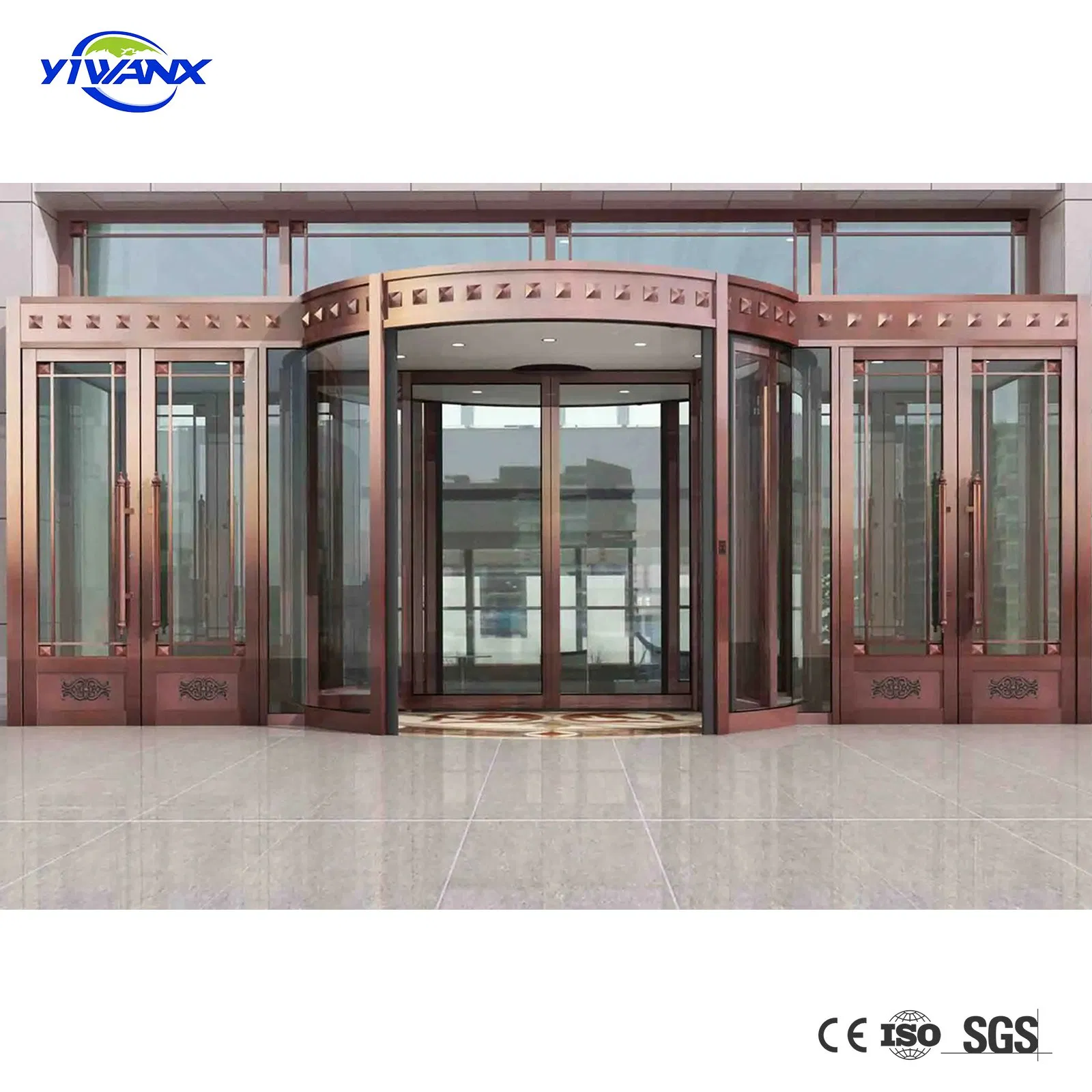 Factory Price 2 Wings Automatic Revolving Door for Commercial Building Entrance Glass Revolving Door