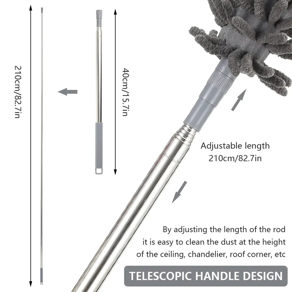 Home 4PCS 2.5m Handle Room Cleaning Dust Brush Detachable Feather Dusters