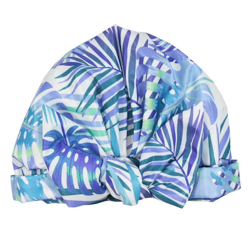 Waterproof Reusable Elastic Turban Bowknot Jumbo Silky Satin Bath Hair Shower Caps
