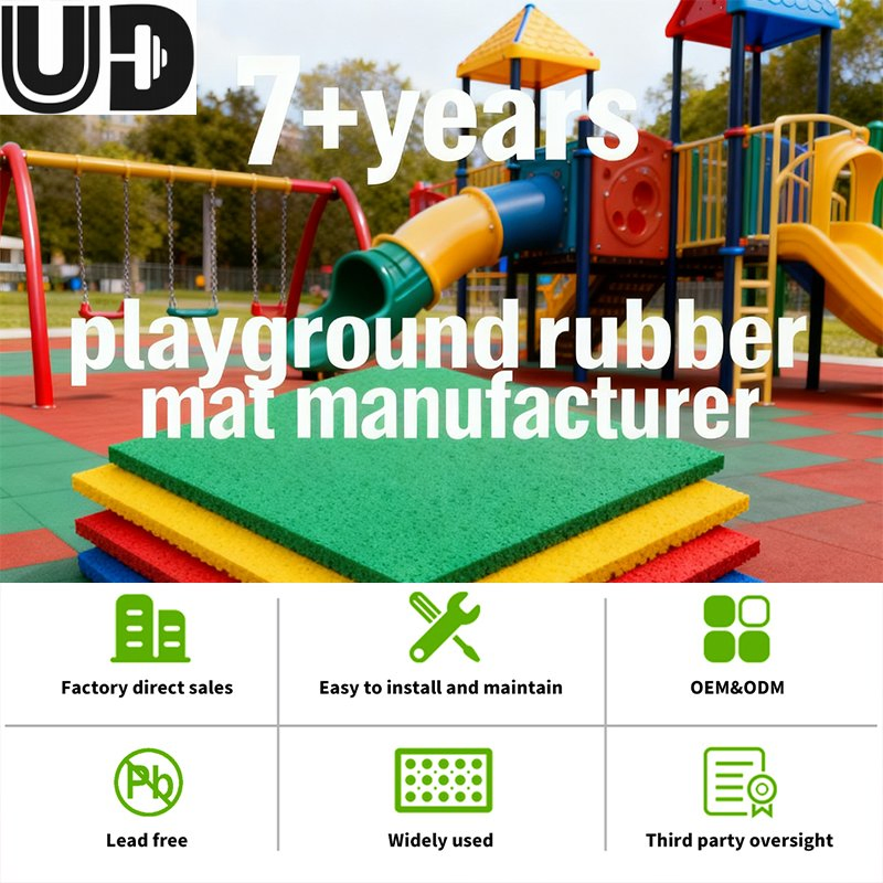 Multi Color Playground Mat with Level Surface Playground Rubber Mat