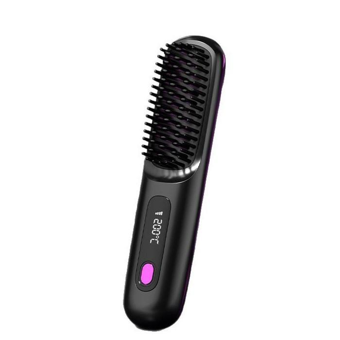 Save Portable Wireless Negative Lon Hair Straightener Curling Comb New Design LED Display Ceramic USB for Household
