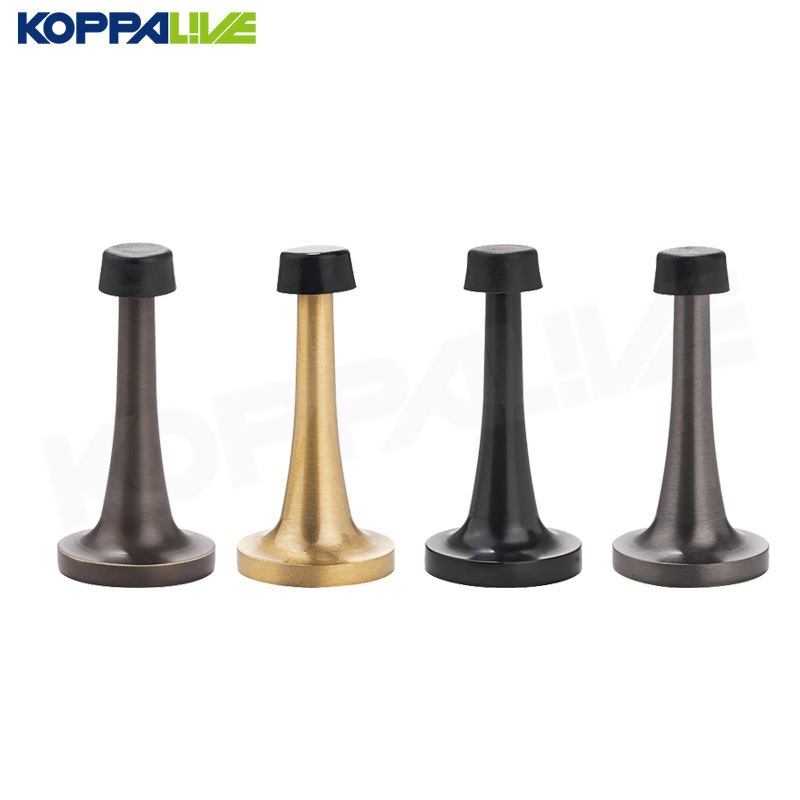 Slamming Door Stops Hotel Bathroom Floor Wall Mounted Rubber Brass Door Stopper