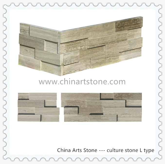 China White Wooden Marble Slate Culture Stone for Wall Cladding