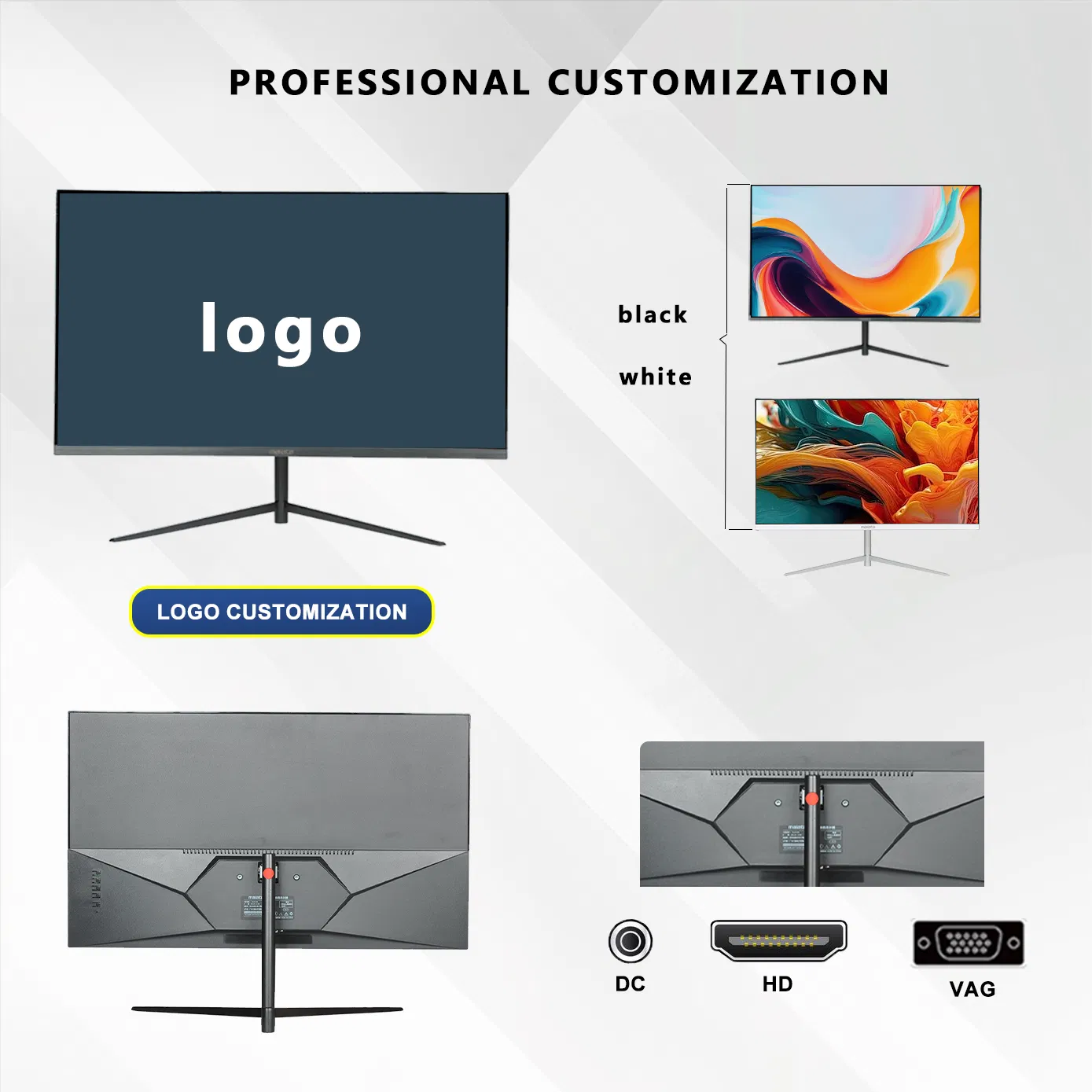 Hot Selling 24 Inch 27 Inch 4K 3440X1440p 100Hz 165Hz IPS Curved Flat Screen VGA Dp HD Input Gaming Desktop LCD LED Monitor