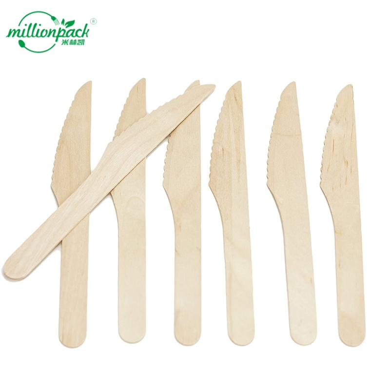 Trendy Natural Wood Knife with Matte Finish for Modern Catering Picnic Cutlery