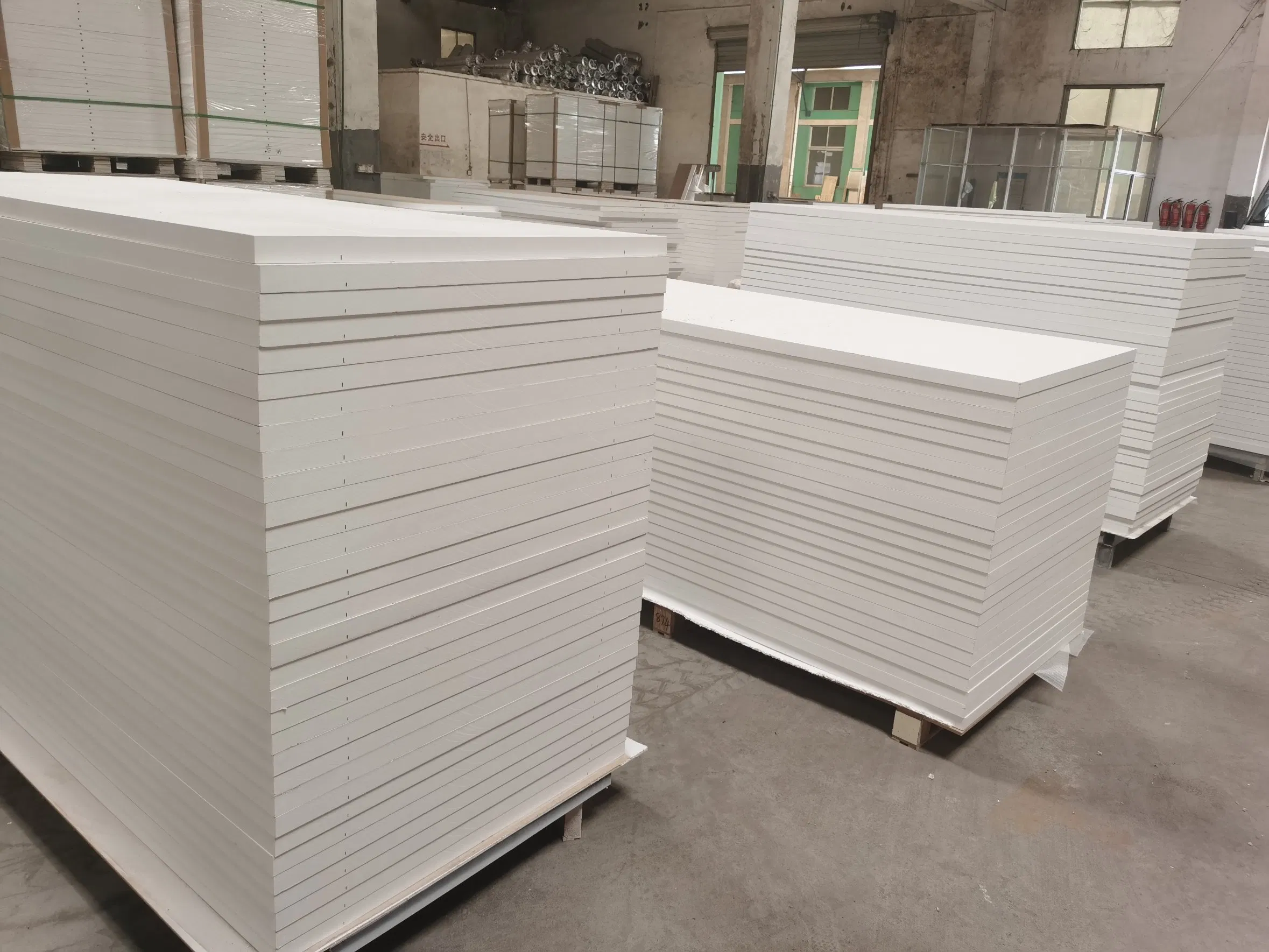 80in 96in Textured 4 Panels Hollow Core White Primed Moulded Wood Door