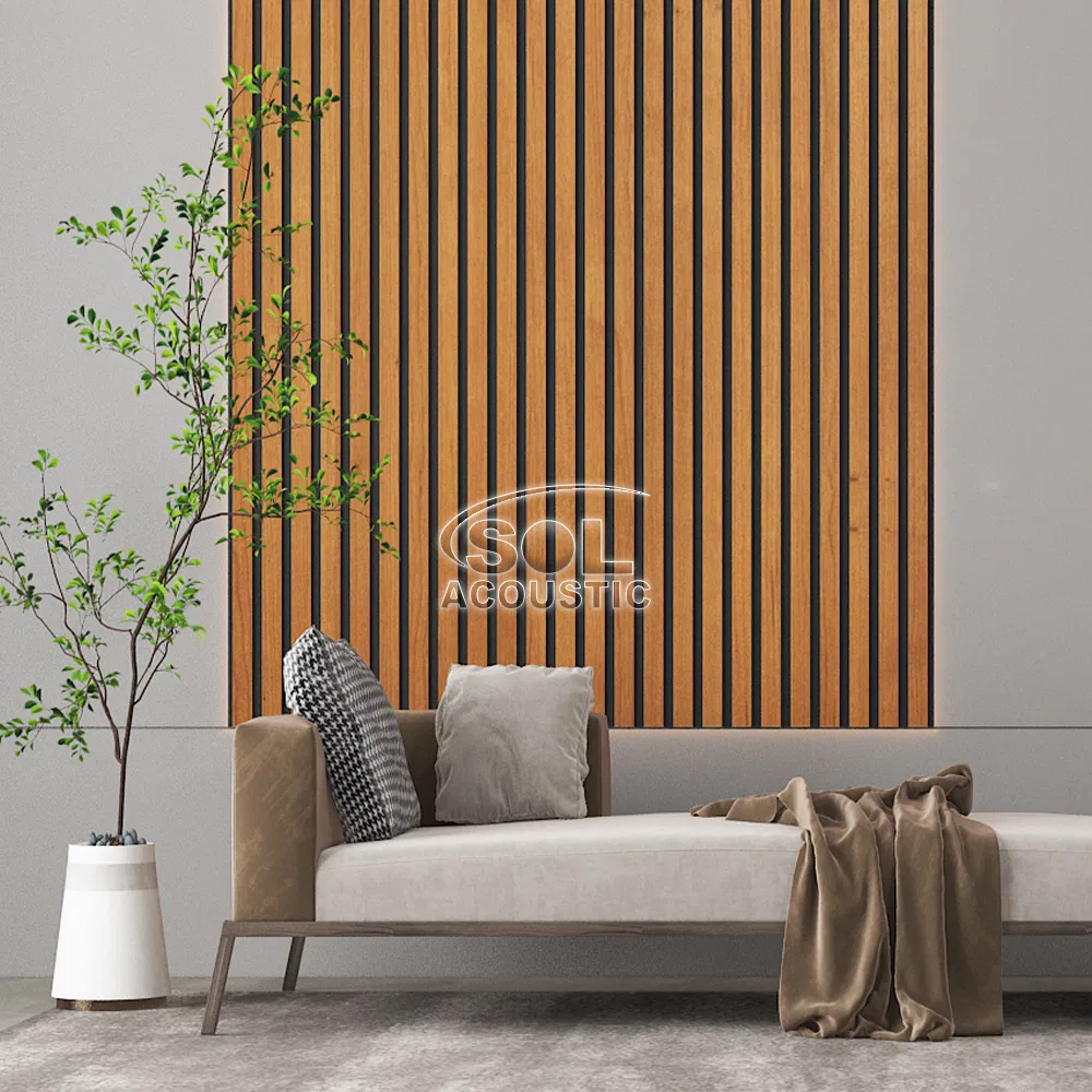 Sol Acoustic Wooden Slat Panels Slatted Pet Board for Hotel Living Room