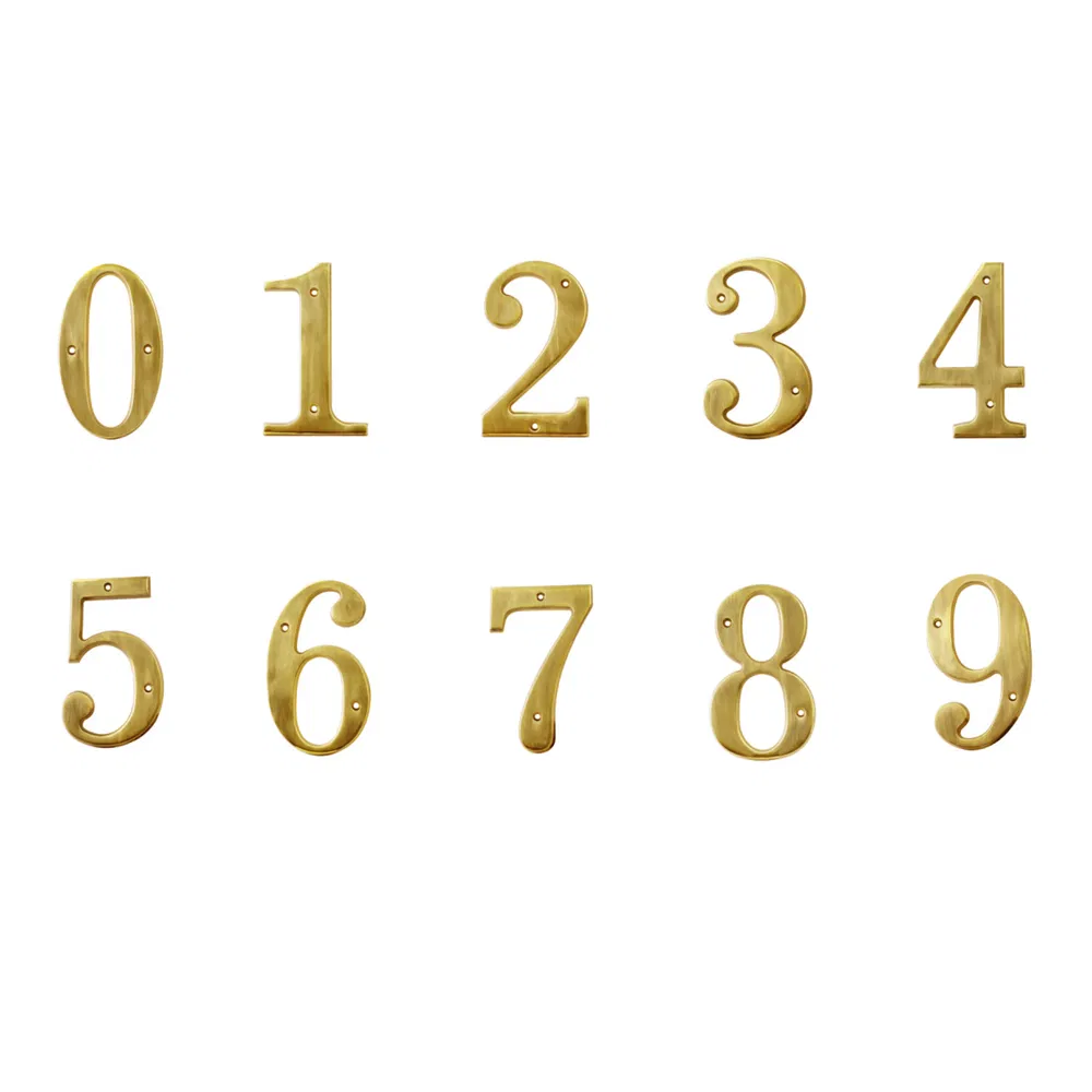 Custom Self Adhesive Metal Brass Hotel Door Number Apartment Door Letters Sign