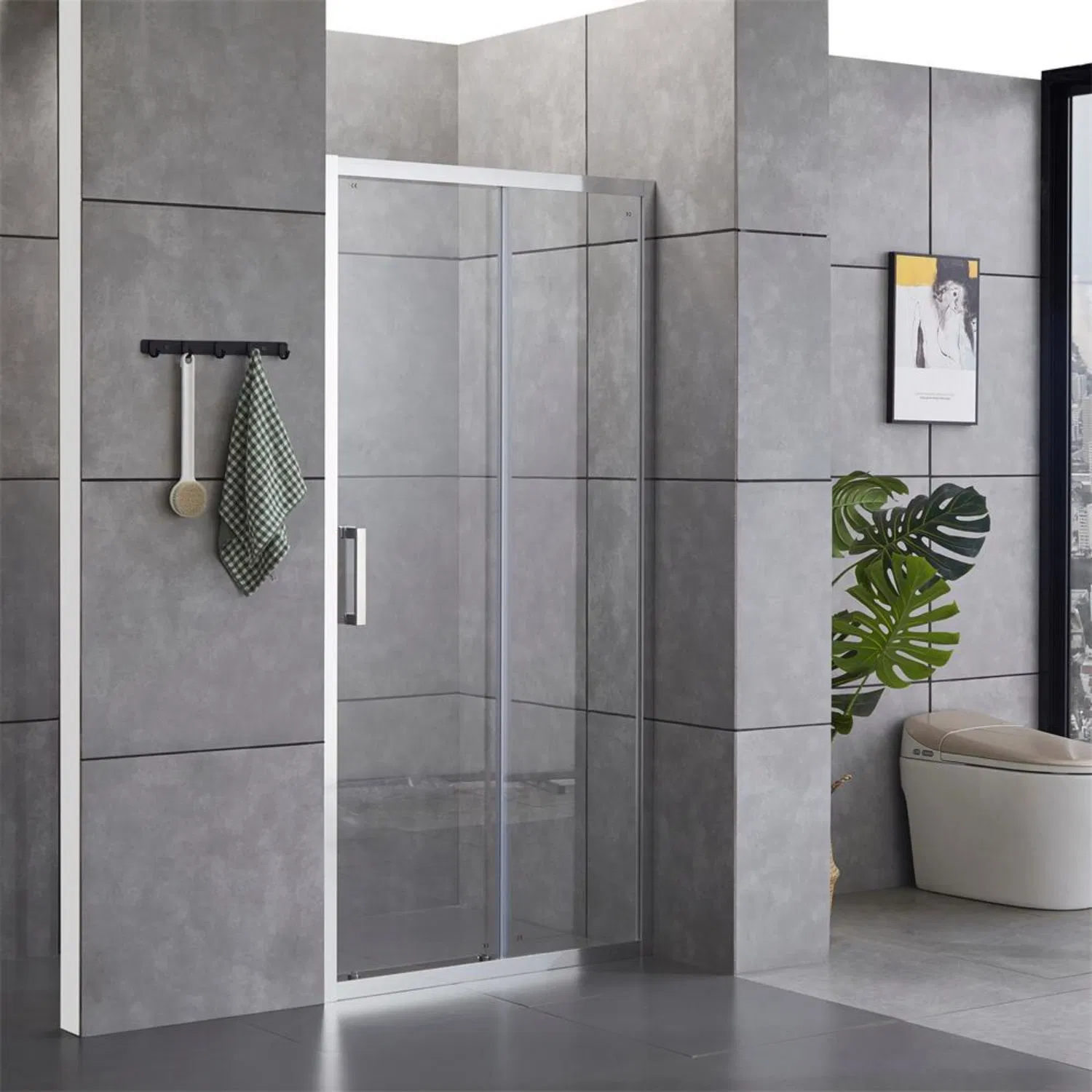 Adjustable Aluminum Frame Shower Enclosure Glass Shower Doors