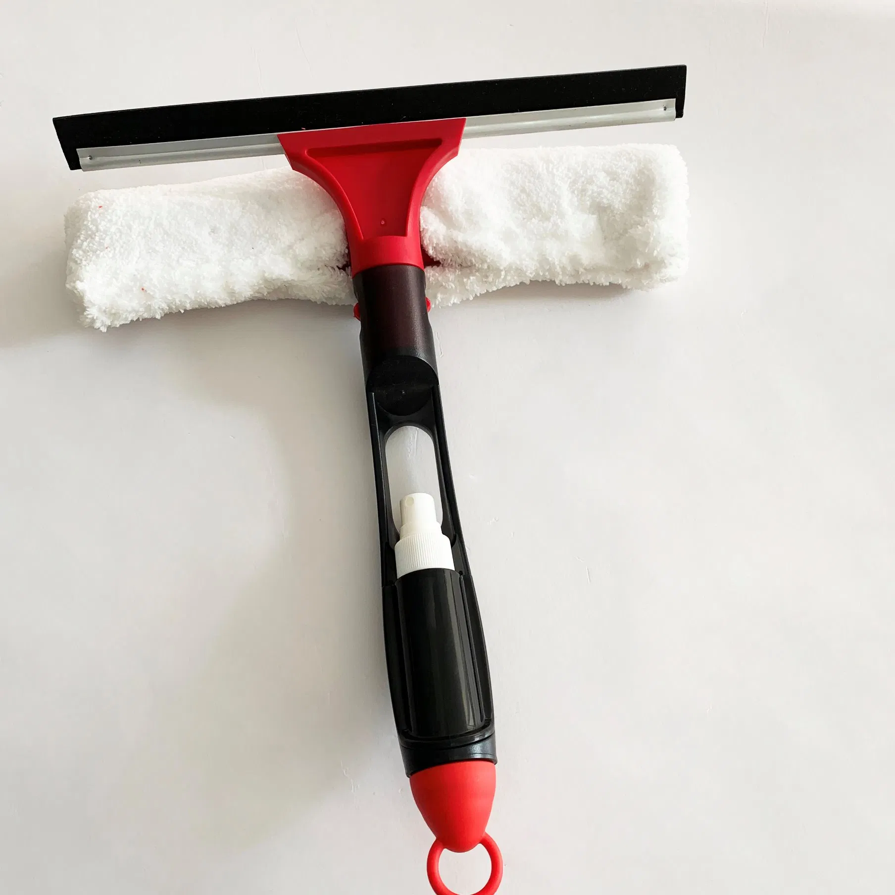 Spray Window Squeegee with ABS Plastic Parts ABS Water Tank and Double Sided Head Aluminium Holder with Rubber and Microfibre Pad for All Glass Cleaning