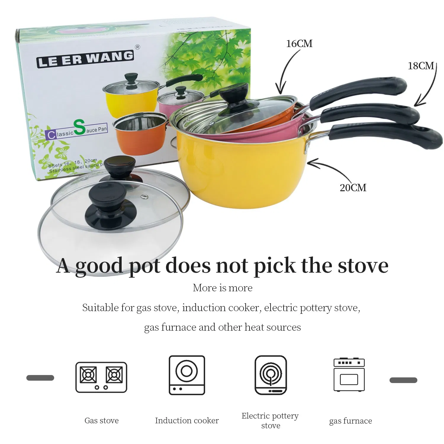 Pink Single Handle Household Small Milk Pot with Lid Pot