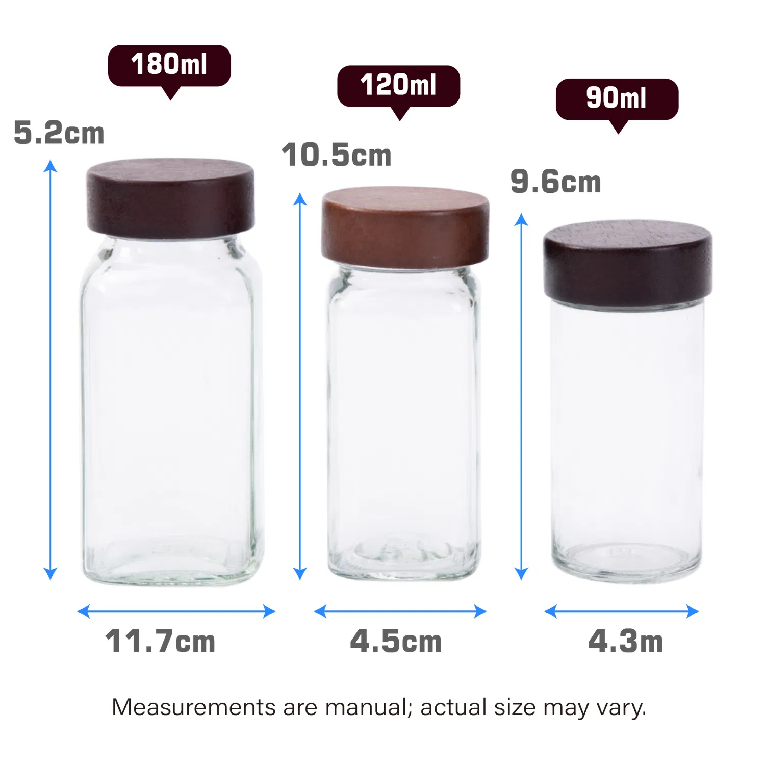 Durable Acacia Wood Lid for Square Jars - Commercial Grade Spice Display System, Restaurant & Retail