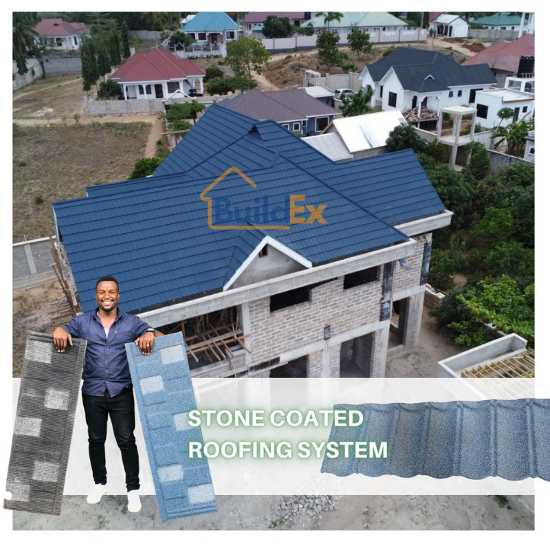 Roman Milano Shingle Stone Coated Metal Roof for Villa House Roofing
