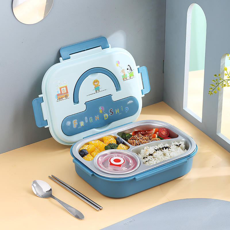 Cute Cartoon 316 Stainless Steel Insulated Student Children Compartment Lunchbox