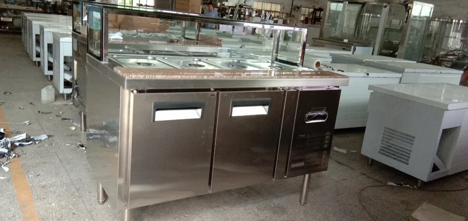 Junjian Customized Counter Work Bench Refrigerator with Chopping Block