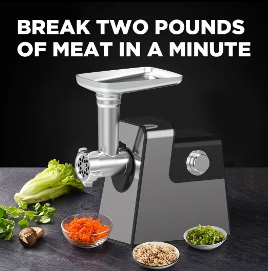 Premium Food Processor Meat Grinder with Stainless Steel Housing and Meat Cutter Feature