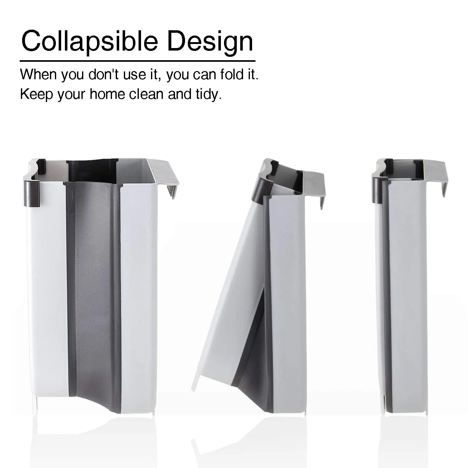 Home Use Hanging Collapsible Trash Can 9L Wall Mounted Foldable Waste Bin for Kitchen