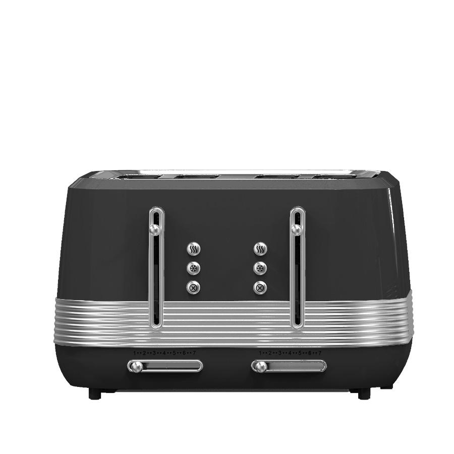 Retro 4 Slice Stainless Steel Electric Toaster Kitchen Retro Hotel Cordless Pop up Burger Bun Bread Toasters