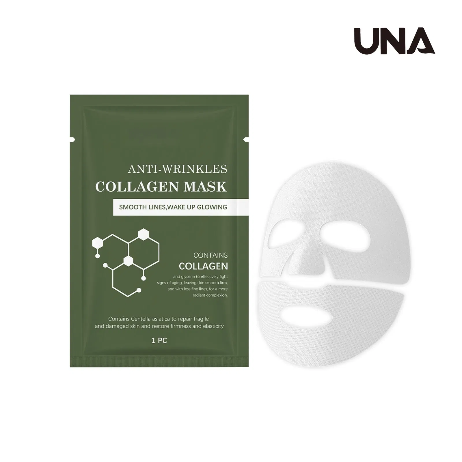 Collagen Mask - Nourishes and Moisturizes Facial Skin, Revitalizes Skin Vitality, Sheet Mask