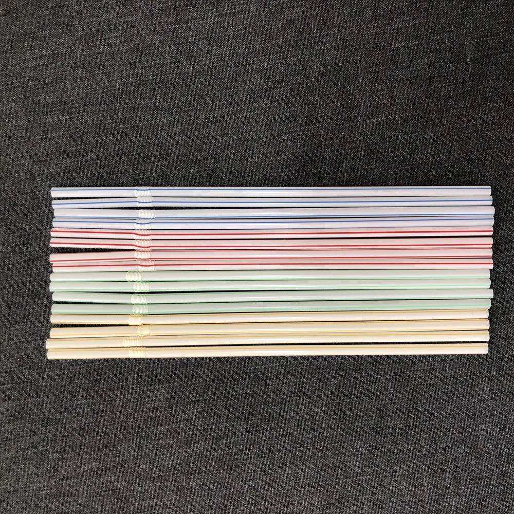 Recyclable Plastic Bendy Straw with OPP Bag Wrapped Packing for Bar, Restaurant and Snack Bar