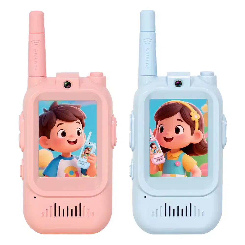 New Children Video Walkie Talkies 2 Pack in Set 300 Meters Long Range Outdoor Electric Parent-Child Interphone Toys for Kids