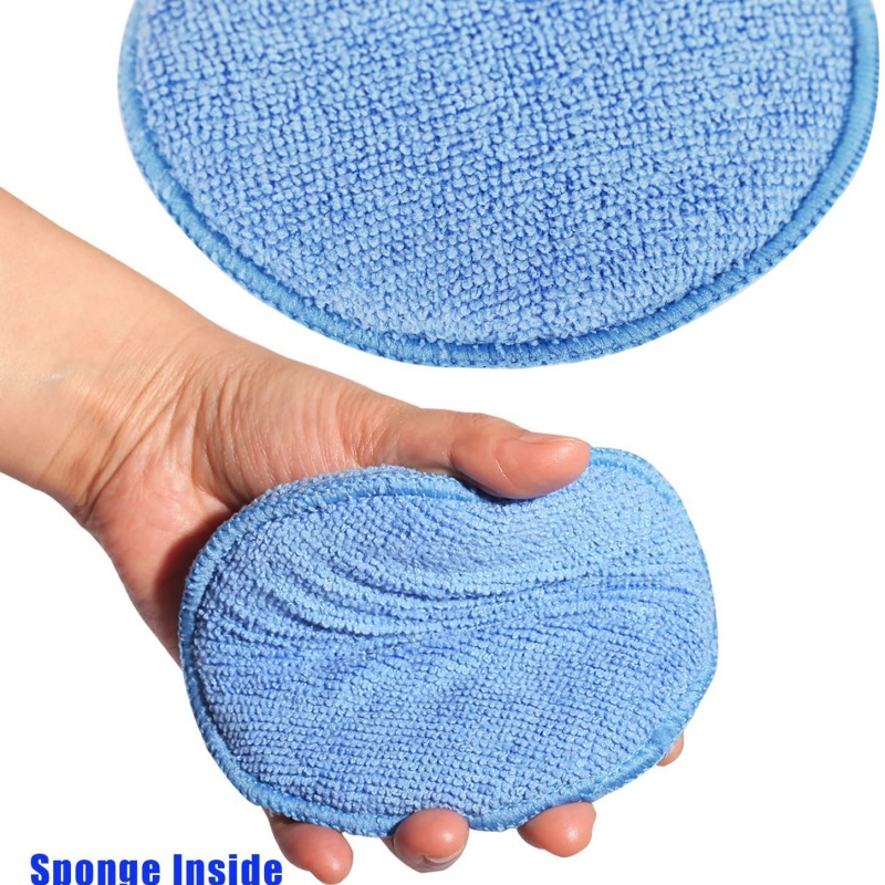 Premium 5-Inch Round Wax Polishing Sponge Pad with Comfortable Grip