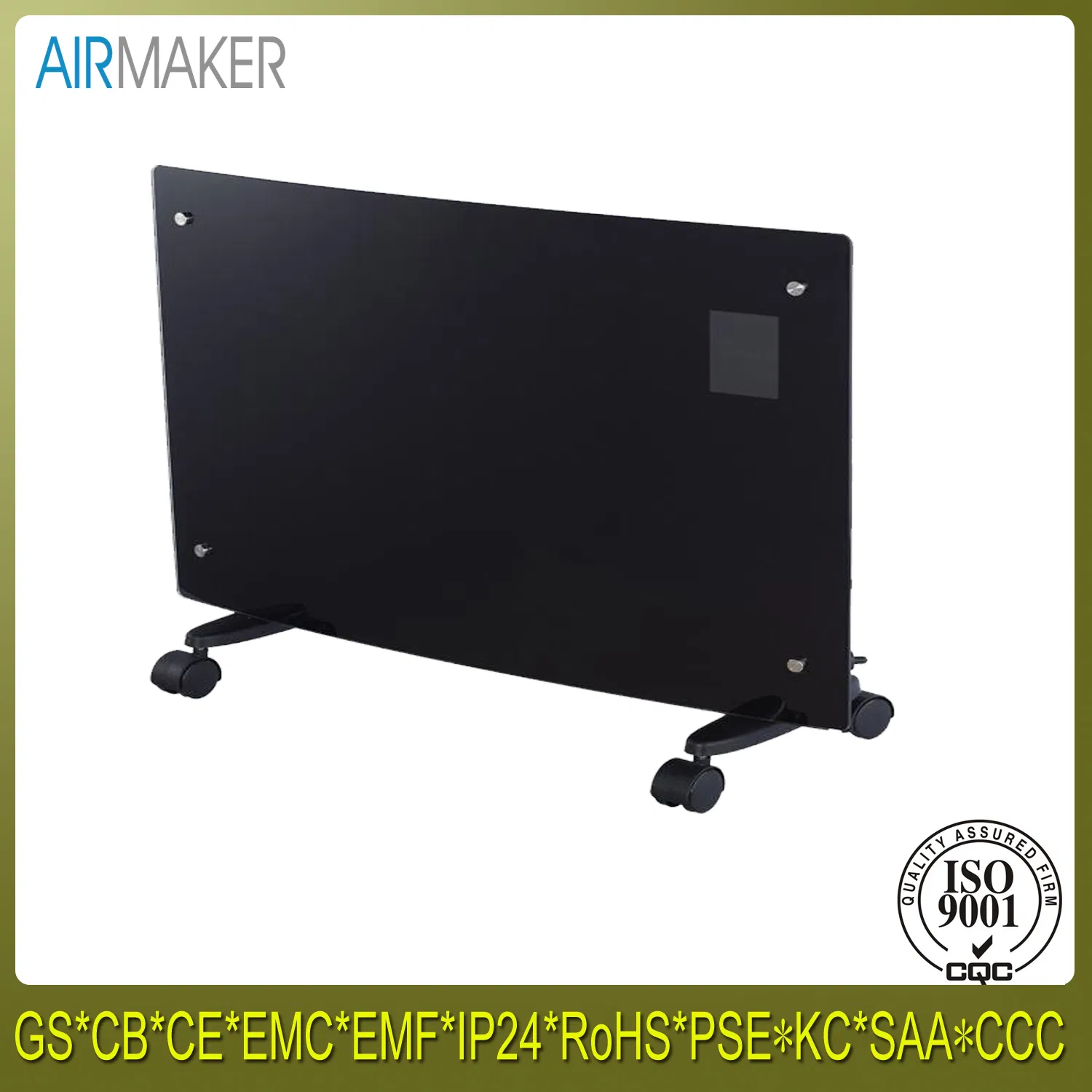 2400W Electric Convection Curved Tempered Glass Panel Heater GS/CE