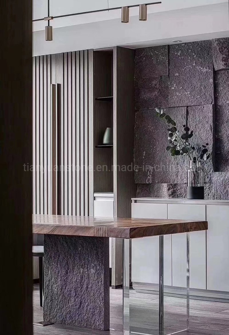 Natural Black Limestone Loose Wall Cladding Split Big Blocks for Wall