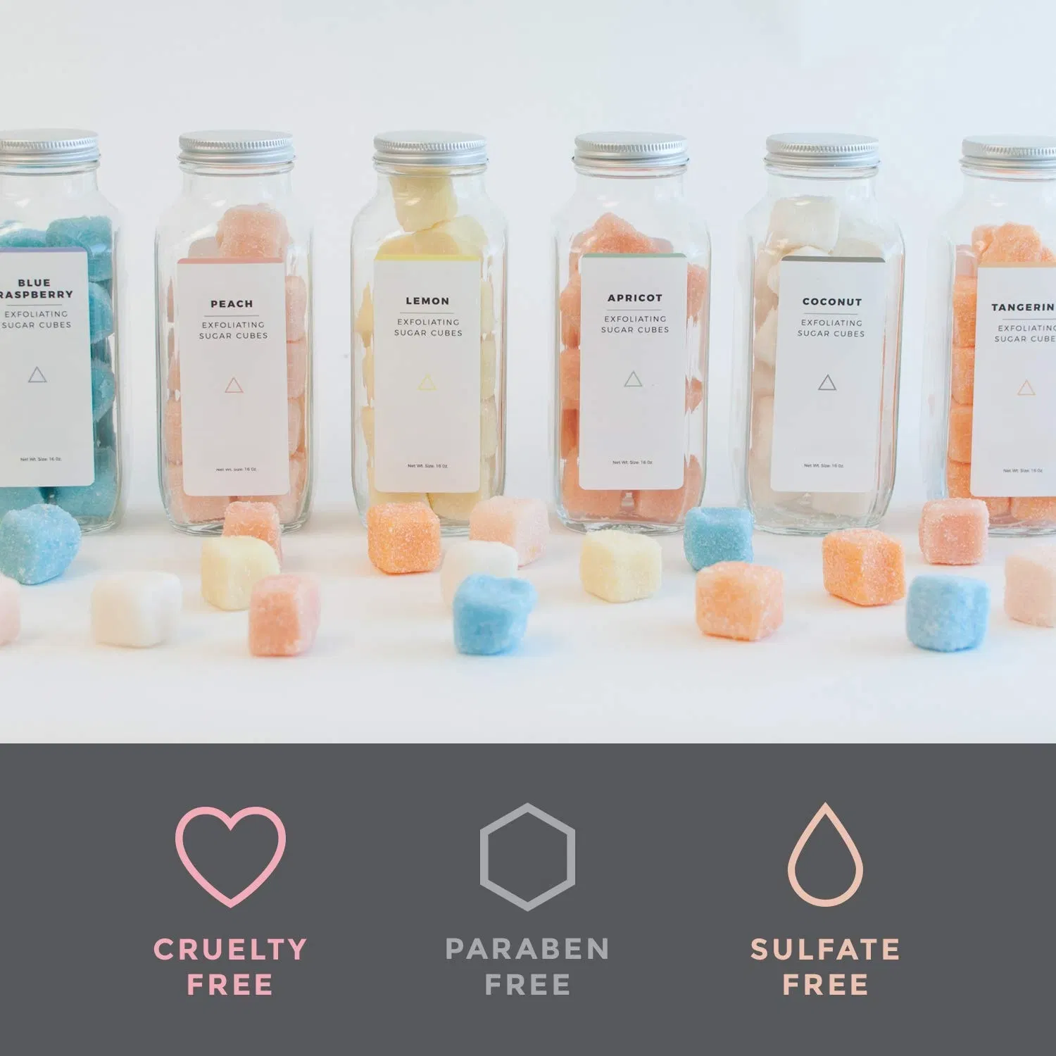 Smooth Skin Daily Care Private Label Natural Organic Scrub Fruit Flavor Whitening Body Sugar Candy Scrub Cube